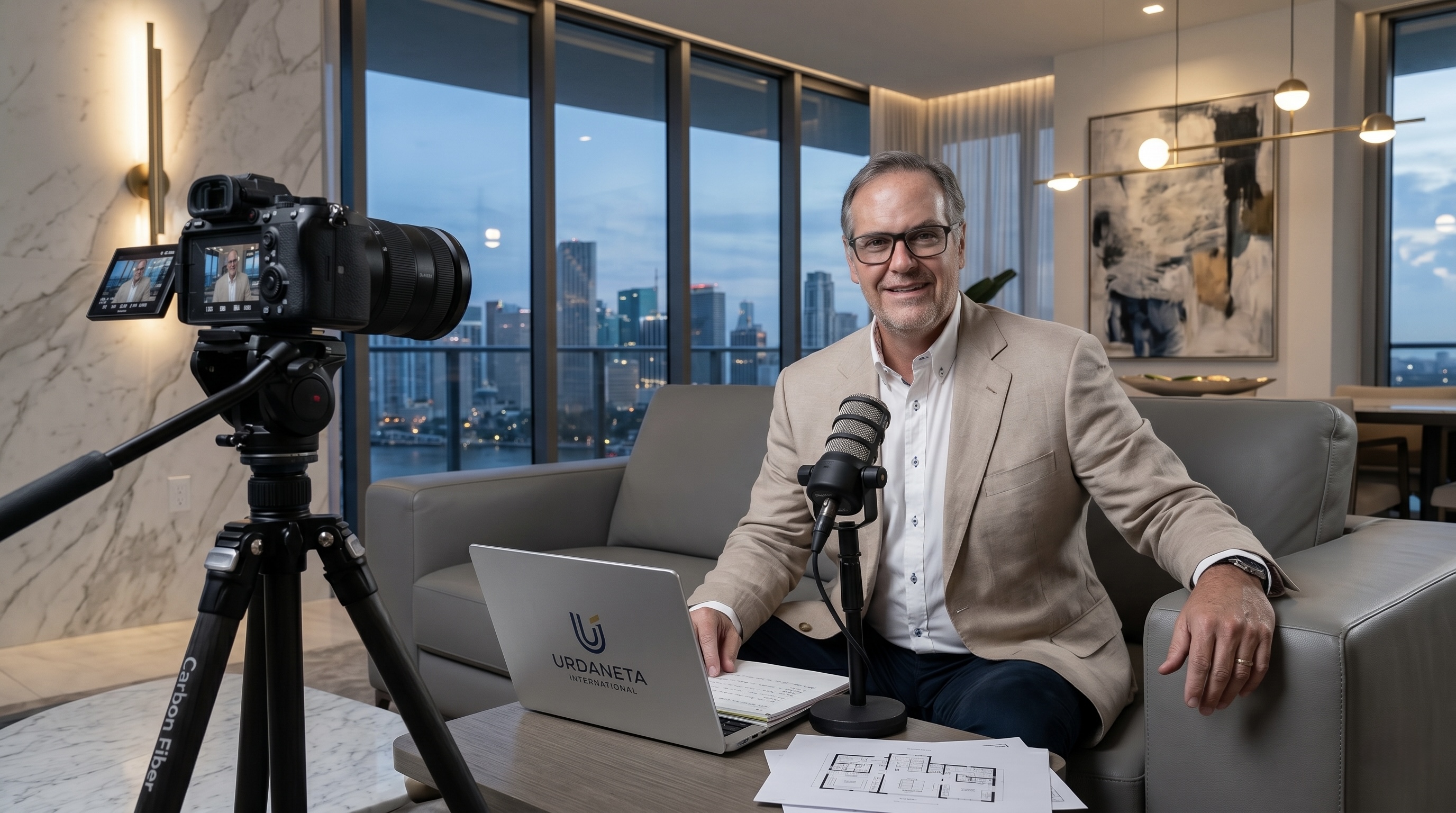 Enrique Urdaneta en su estudio de contenido